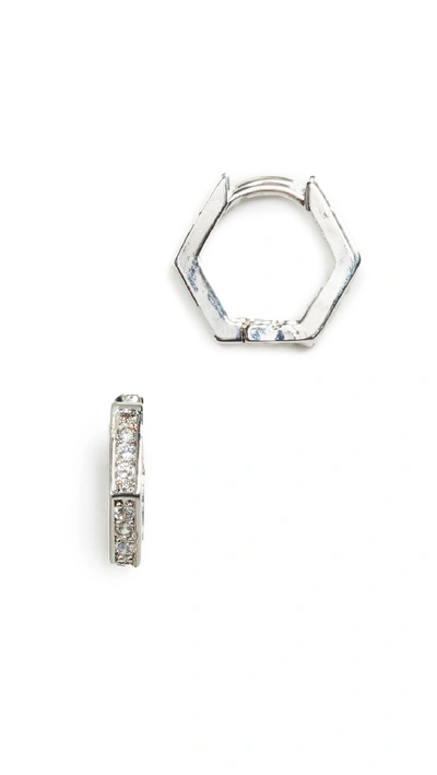 Jules Smith Little Angled Hoops In Silver