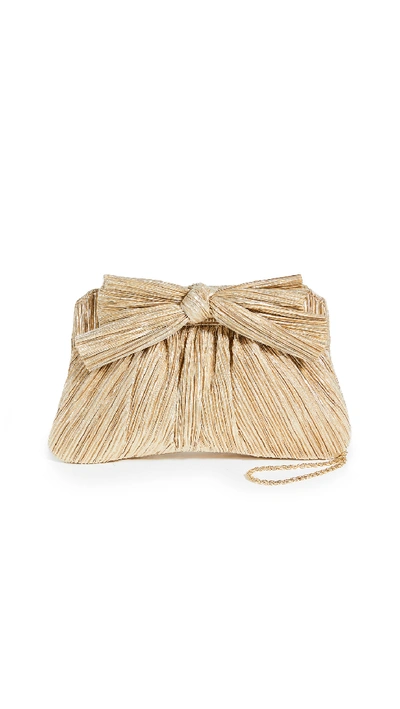 Loeffler Randall Rayne Pleated Frame Clutch Gold