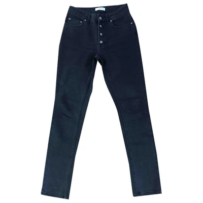 Pre-owned Anine Bing Anthracite Cotton - Elasthane Jeans