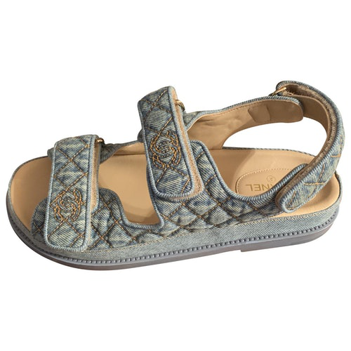 chanel dad sandals blue
