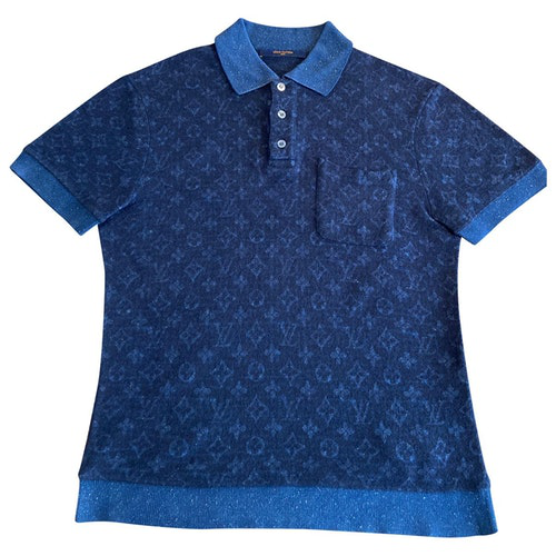 Pre-Owned Louis Vuitton Blue Cotton Polo Shirts | ModeSens