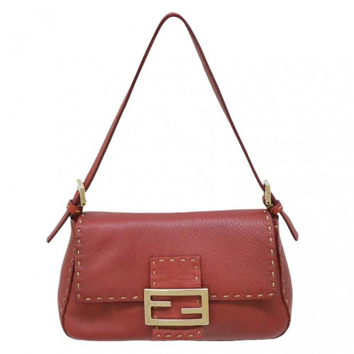 Pre-Owned Fendi Burgundy Leather Handbag | ModeSens