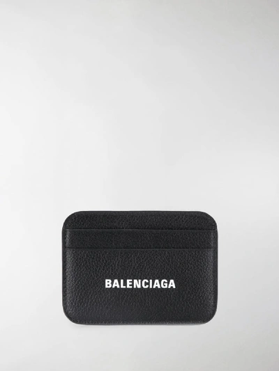 Balenciaga Compact Logo Cardholder In Black