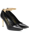 TOM FORD CHAIN-TRIMMED LEATHER PUMPS,P00488554