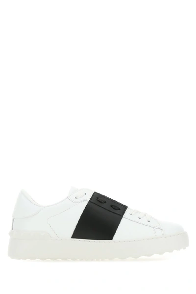 Valentino Garavani 20mm Open Leather Sneakers In White