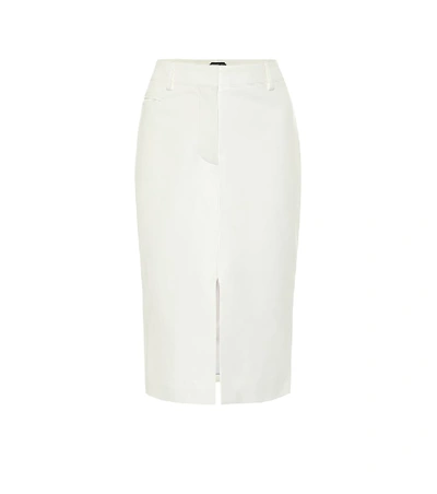 Tom Ford Leather Pencil Skirt In White