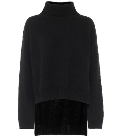Tom Ford Asymmetric Cashmere Turtleneck Sweater In Black