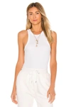 Anine Bing Eva Fitted Tank Top In White