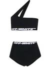 OFF-WHITE ONE-SHOULDER BIKINI SET