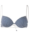 LA PERLA CHECK PRINT BIKINI TOP