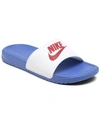 Nike Women's Benassi Jdi Swoosh Slide Sandals From Finish Line In Game Royal, University Red
