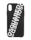 Dsquared2 Mirrored Logo Iphone X Black Cover In Black/white
