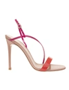 Gianvito Rossi Manhattan 105mm Colour-block Sandals In Calif/fuxia/dahlia