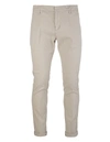 Dondup Sabbia Beige Cotton Blend Gaubert Straight-leg Trousers In Sabbia