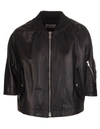 RED VALENTINO RROMANTIC BLACK RUFFLE BOMBER JACKET,11407431