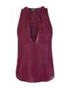 Dsquared2 Burgundy Silk Chiffon Catrine Top In Fucsia