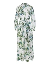 BLUMARINE WHITE COTTON FLORAL PRINT SHIRT DRESS,11405261