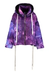 Khrisjoy Convertible Quilted Tie-dyed Shell Hooded Down Jacket In Purple