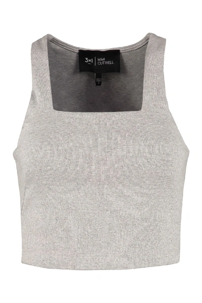 3x1 And Mimi Cuttrell - Cotton Blend Crop Top In Grey