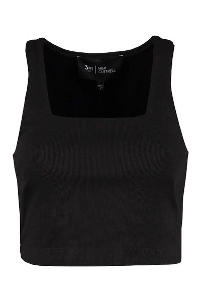 3x1 Ribbed Jersey Top In Black