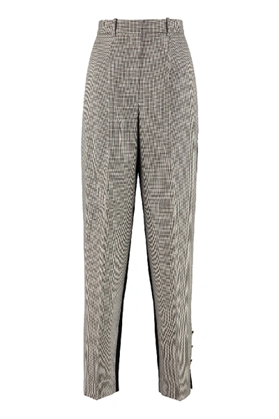 Givenchy Wool Gabardine Straight Leg Pants In Black And White