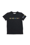 Givenchy Boy's Multicolor Text Short-sleeve Logo T-shirt, Size 12-14 In Nero