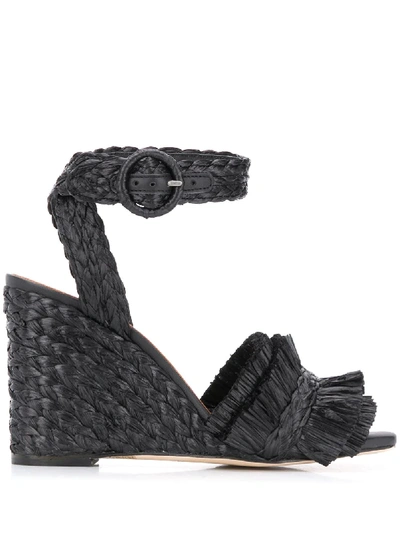 Paloma Barceló Marion 100mm Wedge Sandals In Black