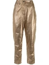 BRUNELLO CUCINELLI METALLIC-EFFECT STRAIGHT TROUSERS