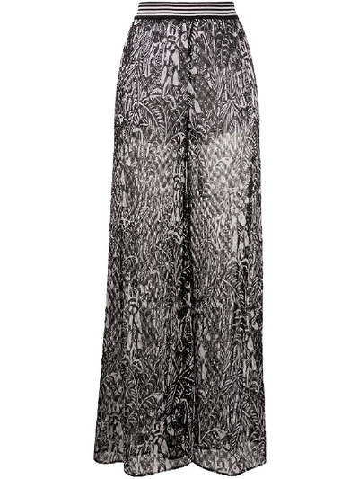 Missoni Abstract-print Wide-leg Trousers In Black