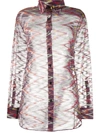 MISSONI CHEVRON-PATTERN SHEER BLOUSE