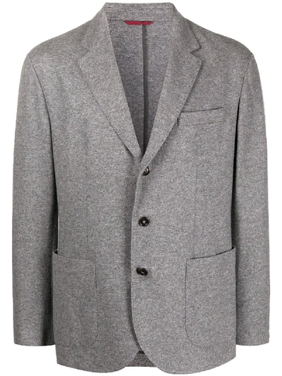 Brunello Cucinelli Single-breasted Buttoned Jacket In Grey