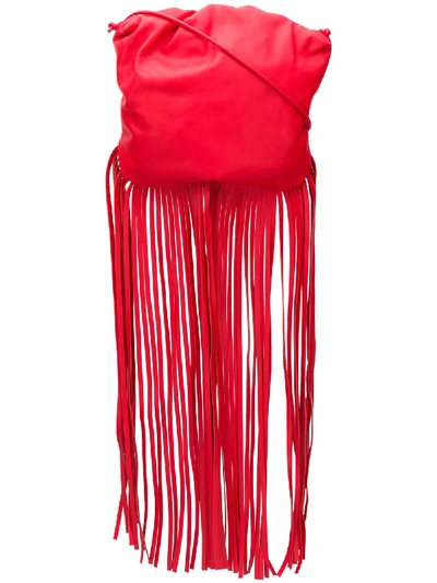 Bottega Veneta The Fringe Shoulder Bag In Red
