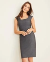 Ann Taylor The Scoop Neck Dress In Bi-stretch In Dark Grey