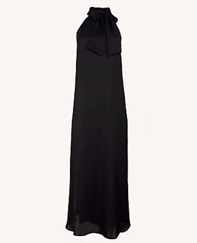 Ann Taylor Petite Halter Maxi Dress In Black