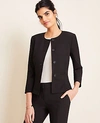 ANN TAYLOR THE PLEATED CREWNECK JACKET IN SEASONLESS STRETCH,525998