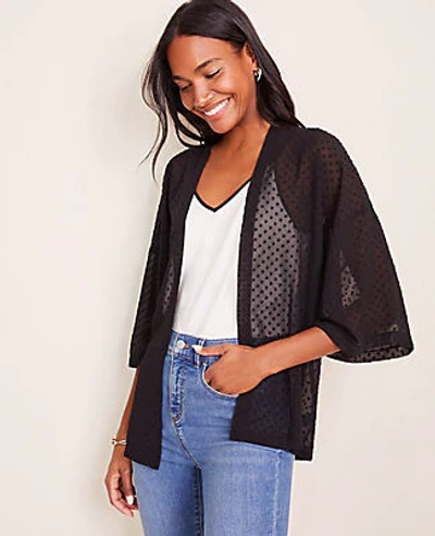 Ann Taylor Clip Dot Kimono In Black