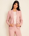 ANN TAYLOR THE PETITE ONE-BUTTON BLAZER IN END ON END,530905