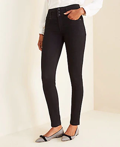 Ann Taylor Petite Sculpting Pocket High Rise Skinny Jeans In Jet Black Wash