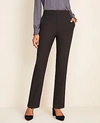 Ann Taylor The Side-zip Straight Pant In Bi-stretch In Black