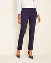 Ann Taylor The Petite Ankle Pant In Seasonless Stretch - Curvy Fit In Navy Blue
