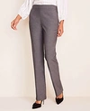 Ann Taylor The Petite Side Zip Straight Pant In Bi-stretch In Dark Grey
