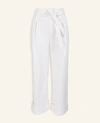 ANN TAYLOR BELTED WIDE LEG JEANS IN WHITE,528524