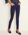 Ann Taylor Petite High Rise 5-pocket Velvet Pants - Curvy Fit In Dark Marine