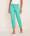 Ann Taylor The Petite Cotton Crop Pant - Curvy Fit In Crystal Green