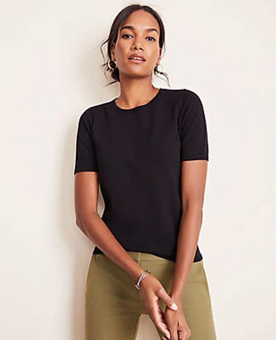 Ann Taylor Petite Sweater Tee In Black