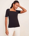 ANN TAYLOR SQUARE NECK LUXE TEE,523290