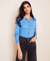 Ann Taylor Ann Cardigan In Blue Azalea