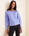 Ann Taylor Ribbed Balloon Sleeve Sweater In Crisp Periwinkle