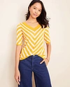 ANN TAYLOR PETITE CHEVRON V-NECK SWEATER,529939