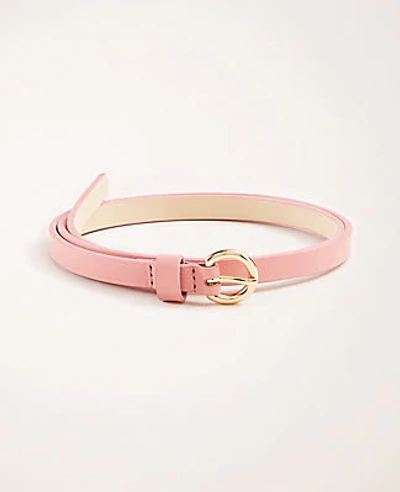 Ann Taylor Leather Skinny Belt In French Rose